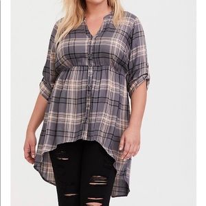 Torrid hi-low sheer tunic